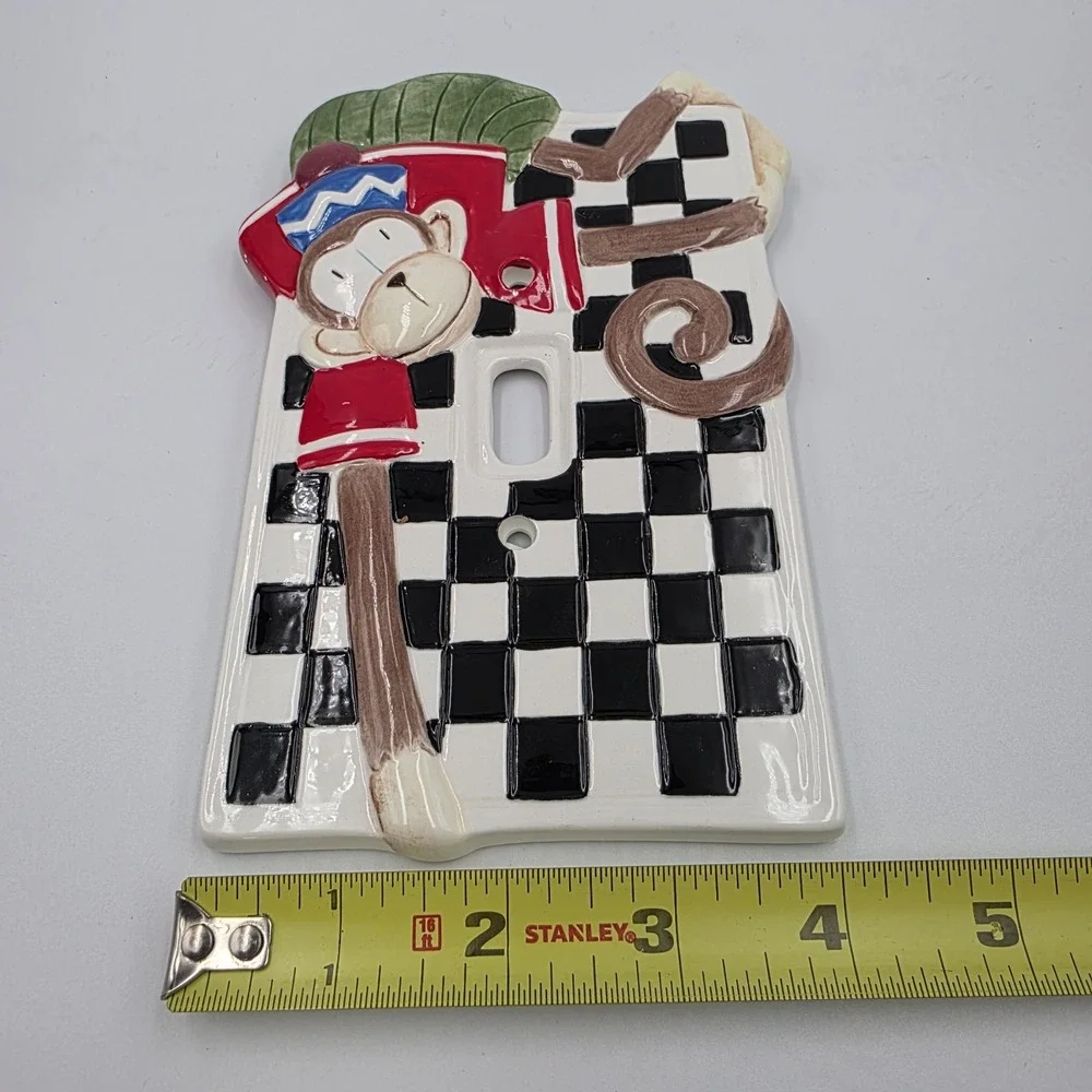 Mary Engelbreit VTG 1995‎ Ceramic Monkey Light Switch Plate Cover ME Inc Decor